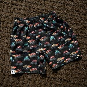 Kids' Black Monster Truck Walk Shorts